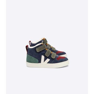 Veja V-10 MID FURED SUEDE Kids' Shoes Blue | NZ 760UZG